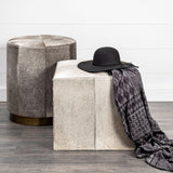 Mercana Zahavi I 23"H grey-toned hair-on-hide ottoman