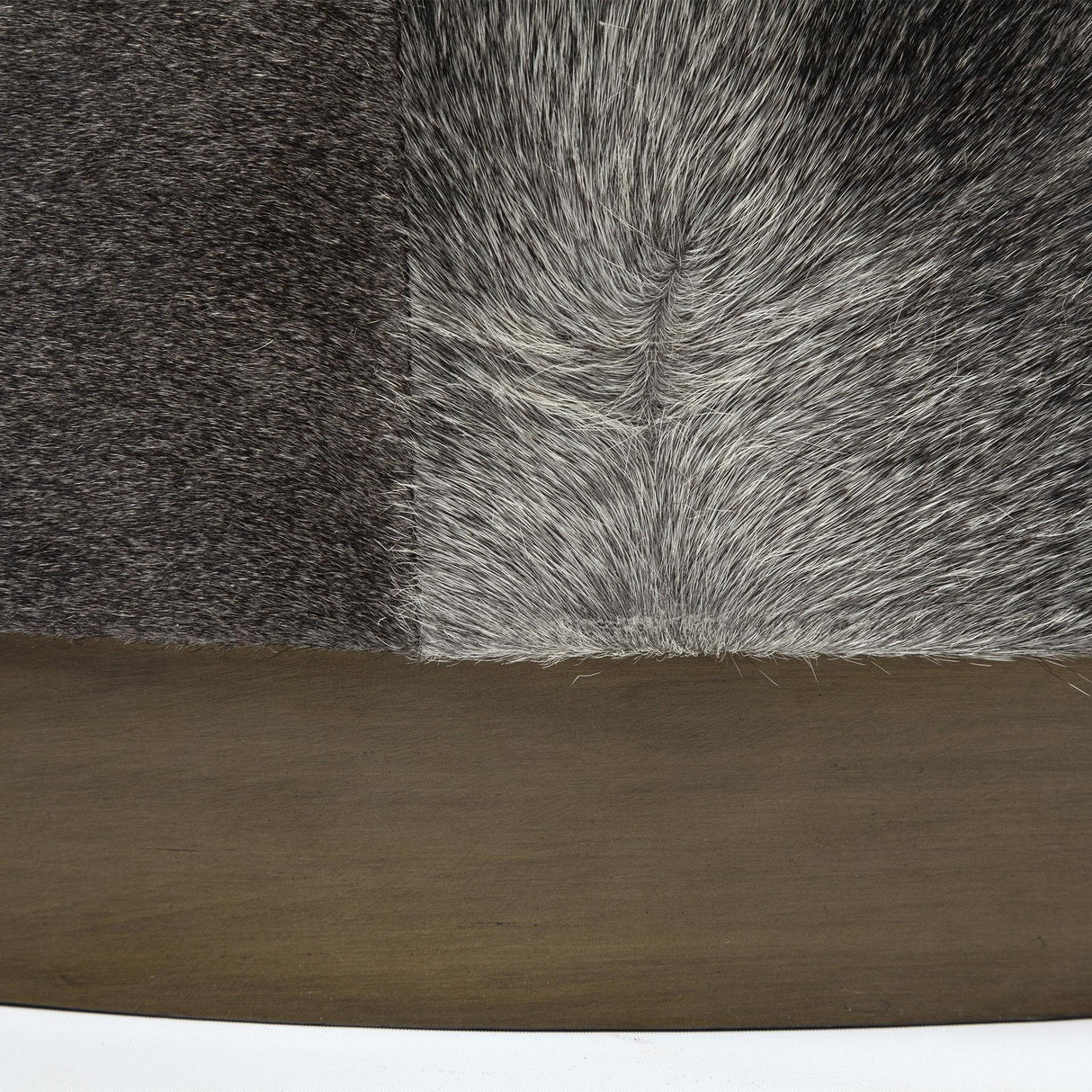 Mercana Zahavi 36" Gray Hair-On-hide W/Metal Base Ottoman