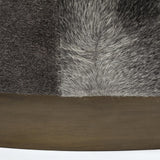 Mercana Zahavi 36" Gray Hair-On-hide W/Metal Base Ottoman