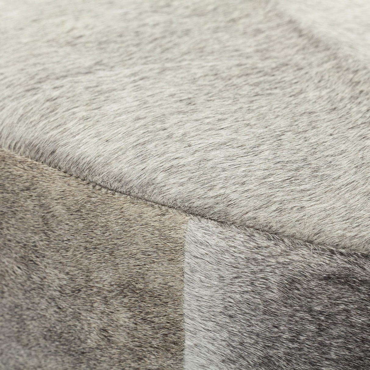 Mercana Zahavi 36" Gray Hair-On-hide W/Metal Base Ottoman