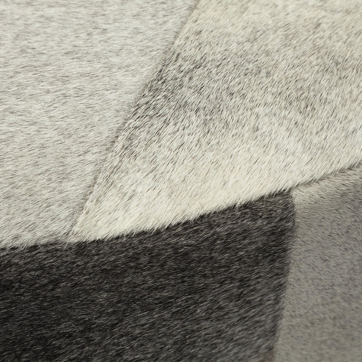 Mercana Zahavi 36" Gray Hair-On-hide W/Metal Base Ottoman
