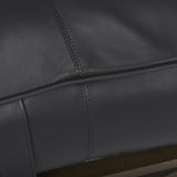 Mercana Jessie 55L x 16W Black Leather Seat W/Gold Metal Base Accent Bench