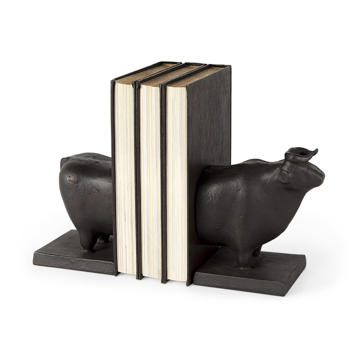 Mercana Taurus III (Set of 2) 9L x 4W Black Cast Aluminum Bull Bookends