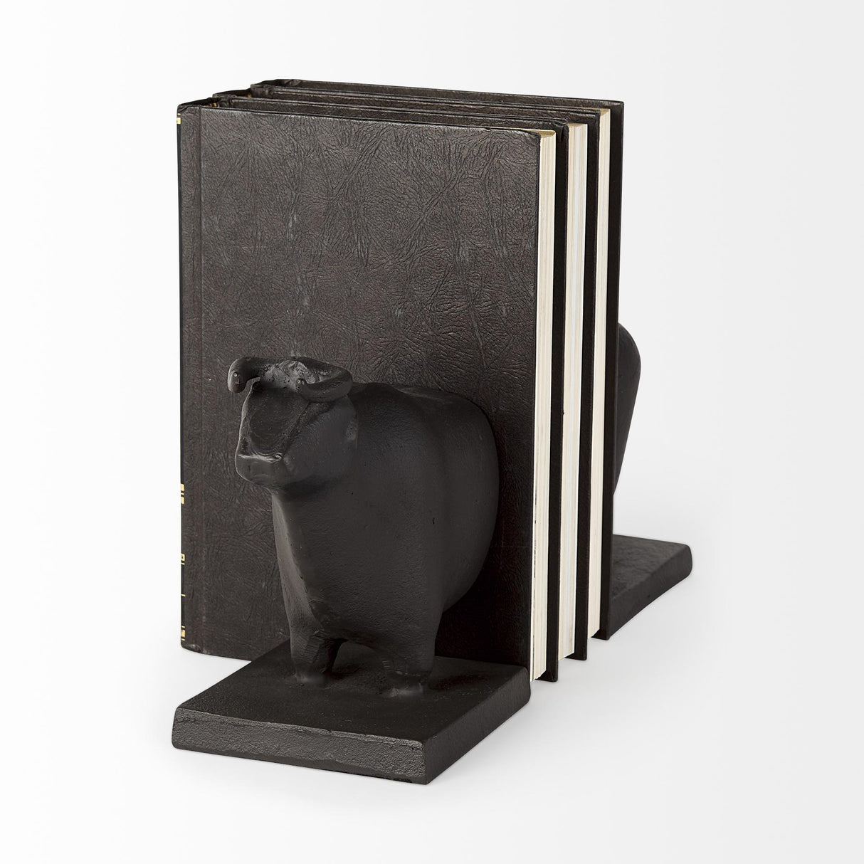 Mercana Taurus III (Set of 2) 9L x 4W Black Cast Aluminum Bull Bookends