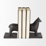 Mercana Sphynx III (Set of 2) 9L x 4W Black Cast Aluminum Horse Shaped Bookends
