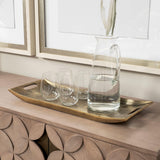 Mercana Drey 24L x 10W Gold Rectangular Tray