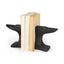 Mercana Anvilia (Set of 2) 12L x 4W Black With Gold Accents Anvil Shaped Bookends