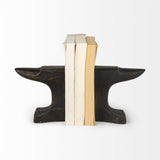 Mercana Anvilia (Set of 2) 12L x 4W Black With Gold Accents Anvil Shaped Bookends