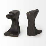 Mercana Anvilia (Set of 2) 12L x 4W Black With Gold Accents Anvil Shaped Bookends