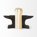 Mercana Anvilia (Set of 2) 12L x 4W Black With Gold Accents Anvil Shaped Bookends
