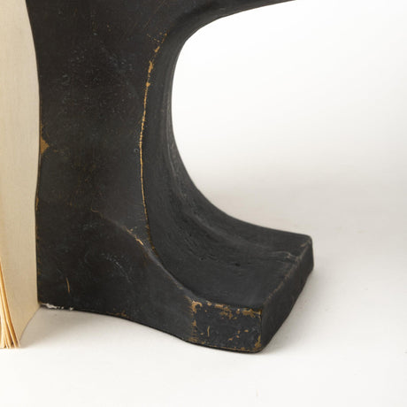 Mercana Anvilia (Set of 2) 12L x 4W Black With Gold Accents Anvil Shaped Bookends