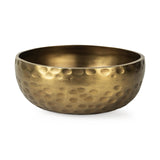 Mercana Karmel 12L x 12W Gold Hammered Aluminum Bowl