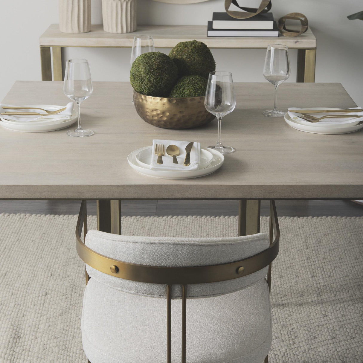 Mercana Karmel 12L x 12W Gold Hammered Aluminum Bowl