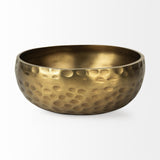 Mercana Karmel 12L x 12W Gold Hammered Aluminum Bowl