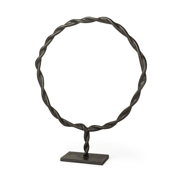 Mercana Rizwan (Large) Black Aluminum Braided Circular Object