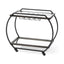 Mercana Chriselle Black Metal And Glass Two Tier Bar Cart