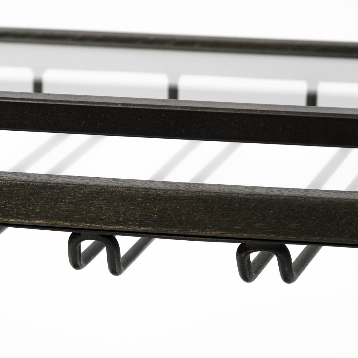 Mercana Chriselle Black Metal And Glass Two Tier Bar Cart
