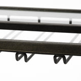 Mercana Chriselle Black Metal And Glass Two Tier Bar Cart