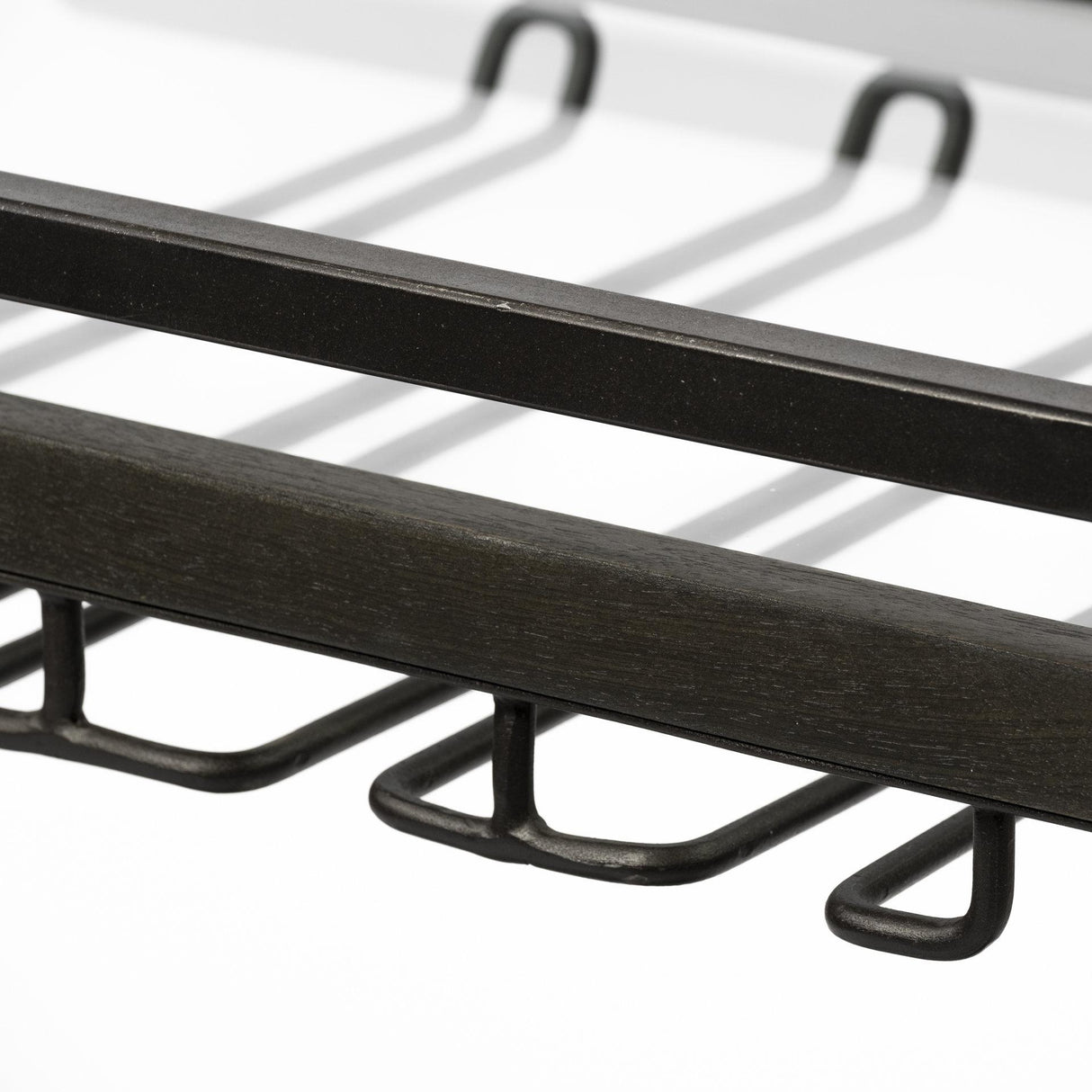 Mercana Chriselle Black Metal And Glass Two Tier Bar Cart