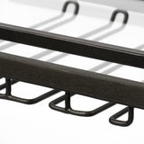 Mercana Chriselle Black Metal And Glass Two Tier Bar Cart