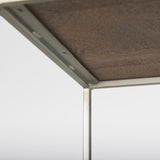 Mercana Morris II 19.75 x 15 x 72.5 Brown Wood and Silver Metal Frame 4 Shelf Shelving Unit
