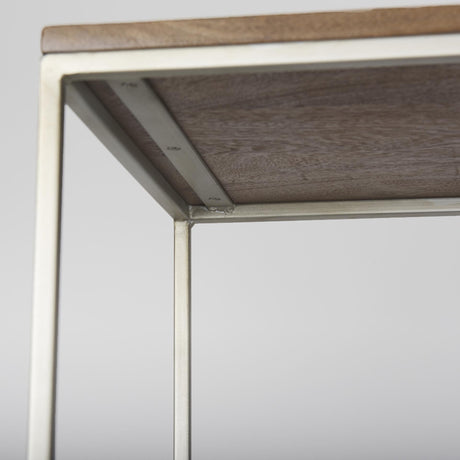 Mercana Morris III 47.25 X 15 X 75.5 Brown Wood and Silver Metal Frame 6 Shelf Shelving Unit