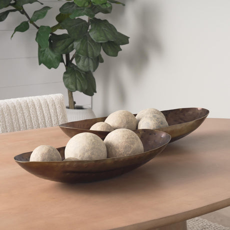 Mercana Karmen (Set of 2) Gold Hammered Oversized Bowls