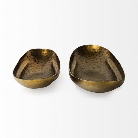 Mercana Karmen (Set of 2) Gold Hammered Oversized Bowls