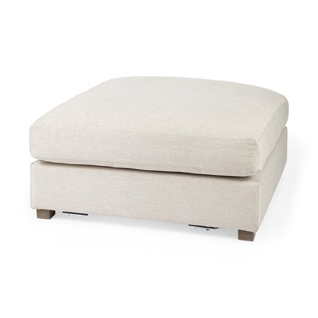 Mercana Valence 38.6L x 38.6W x 17.7H Beige Full Size Ottoman Sectional Piece