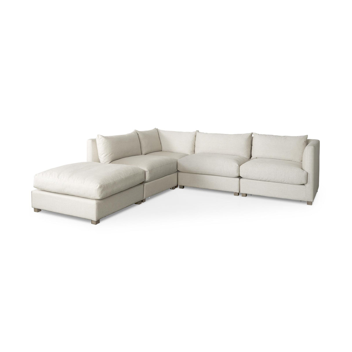 Mercana Valence 38.6L x 38.6W x 17.7H Beige Full Size Ottoman Sectional Piece