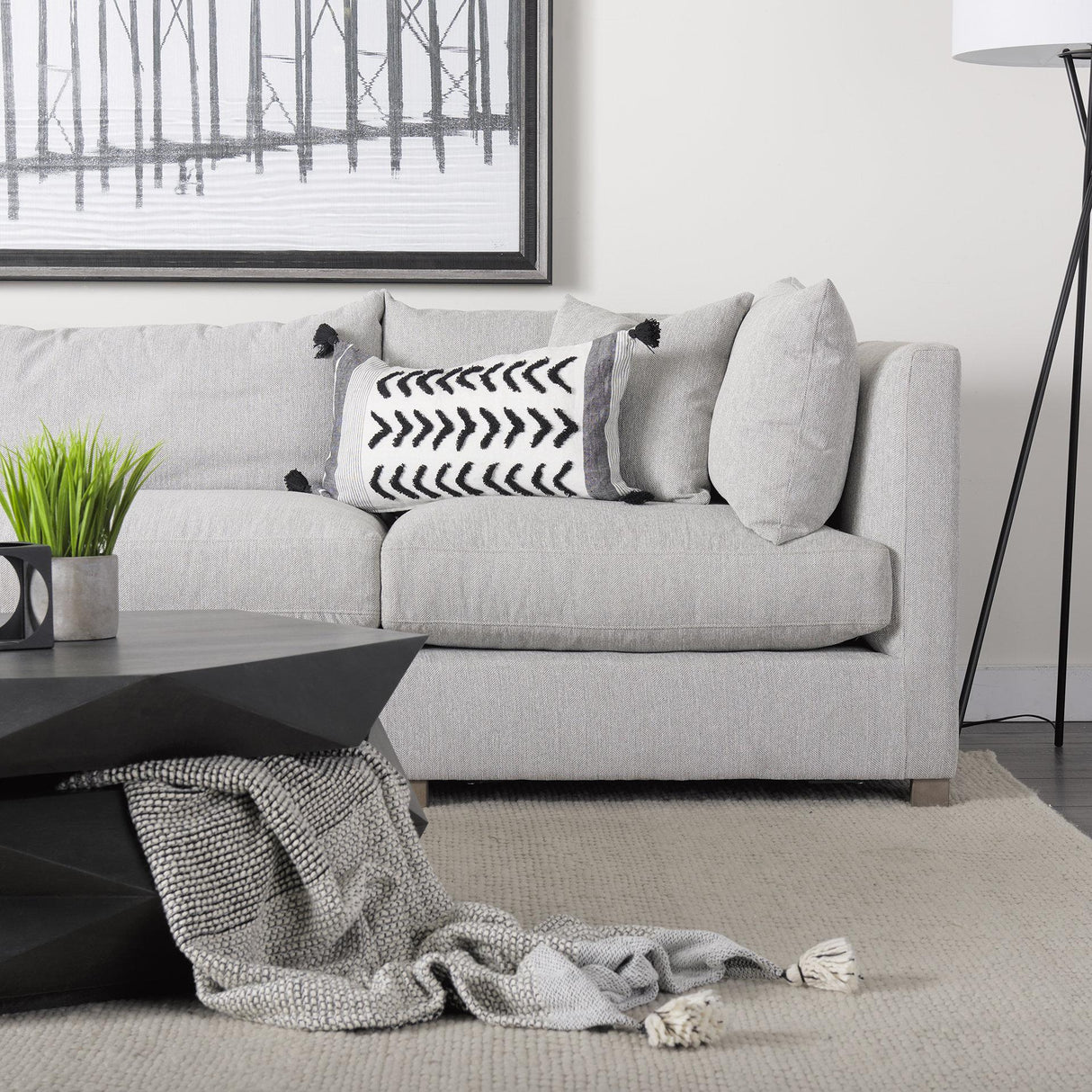 Mercana Valence 37.8L x 38.6W x 28.3H Light Gray Corner Sectional Piece