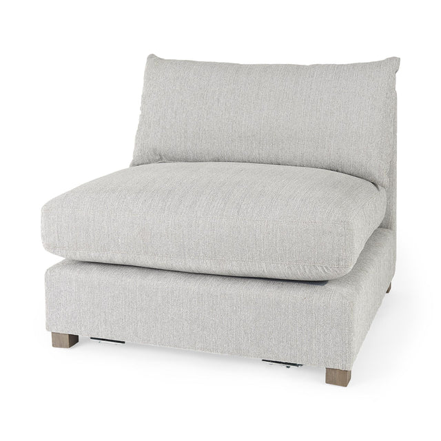 Mercana Valence 38.2L x 38.6W x 28.3H Light Gray Armless Sectional Piece