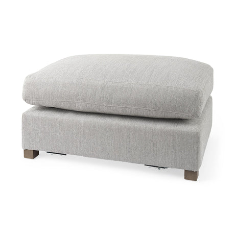 Mercana Valence 38.6L x 26.0W x 17.7H Light Gray 2/3 Ottoman Sectional Piece
