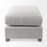 Mercana Valence 38.6L x 26.0W x 17.7H Light Gray 2/3 Ottoman Sectional Piece
