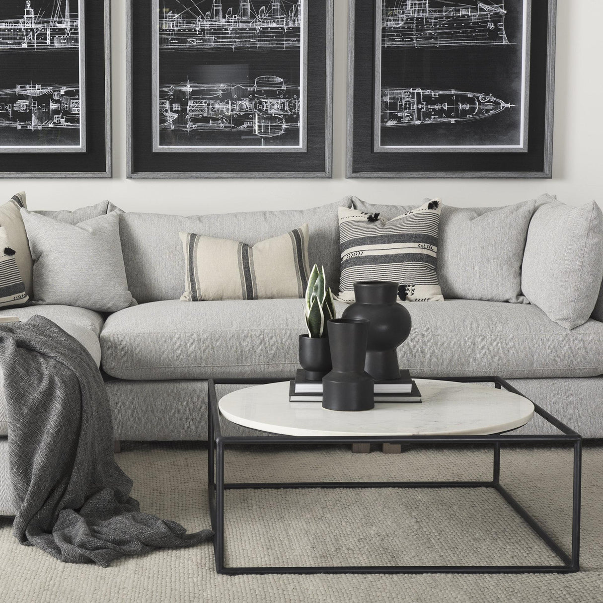 Mercana Valence Light Gray Arm Pillow Sectional Piece