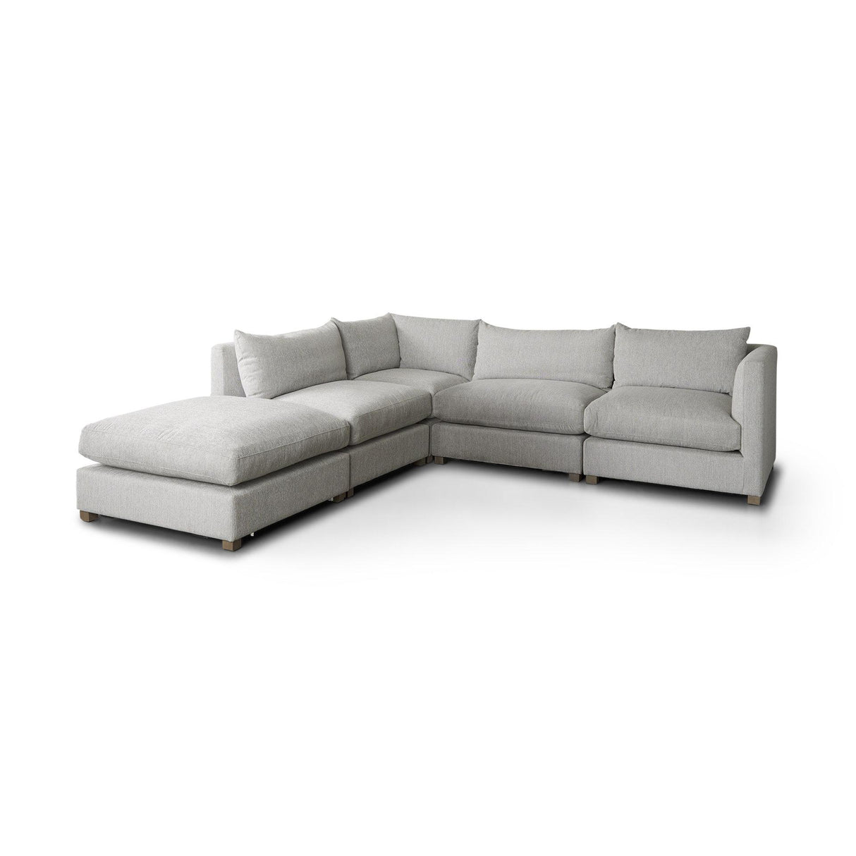 Mercana Valence 38.6L x 38.6W x 17.7H Light Gray Full Size Ottoman Sectional Piece