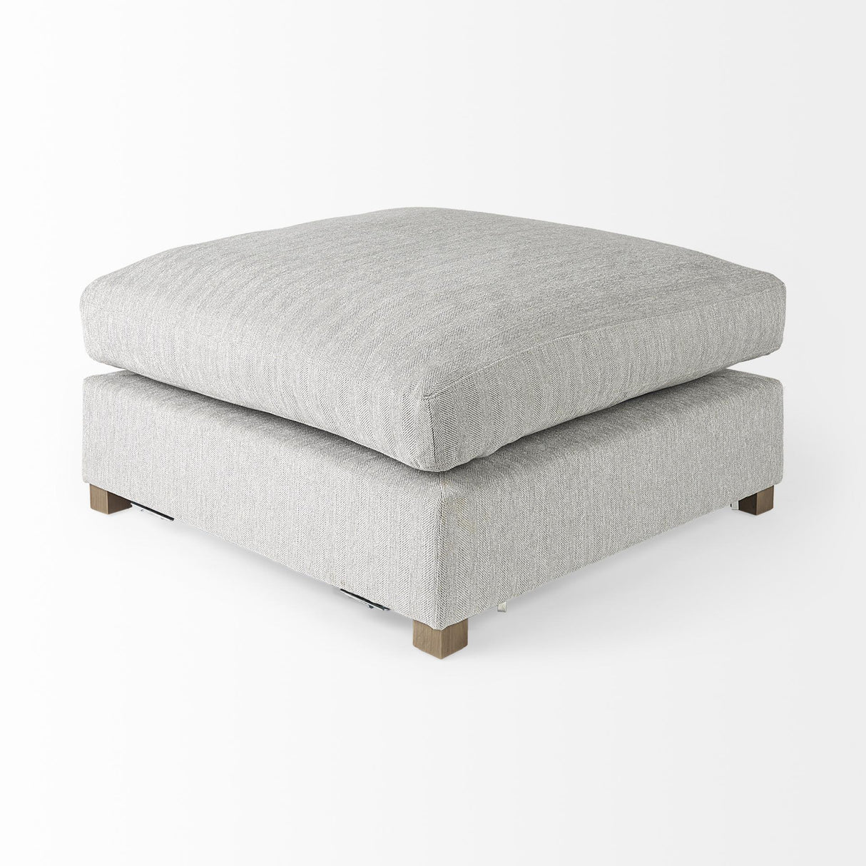 Mercana Valence 38.6L x 38.6W x 17.7H Light Gray Full Size Ottoman Sectional Piece