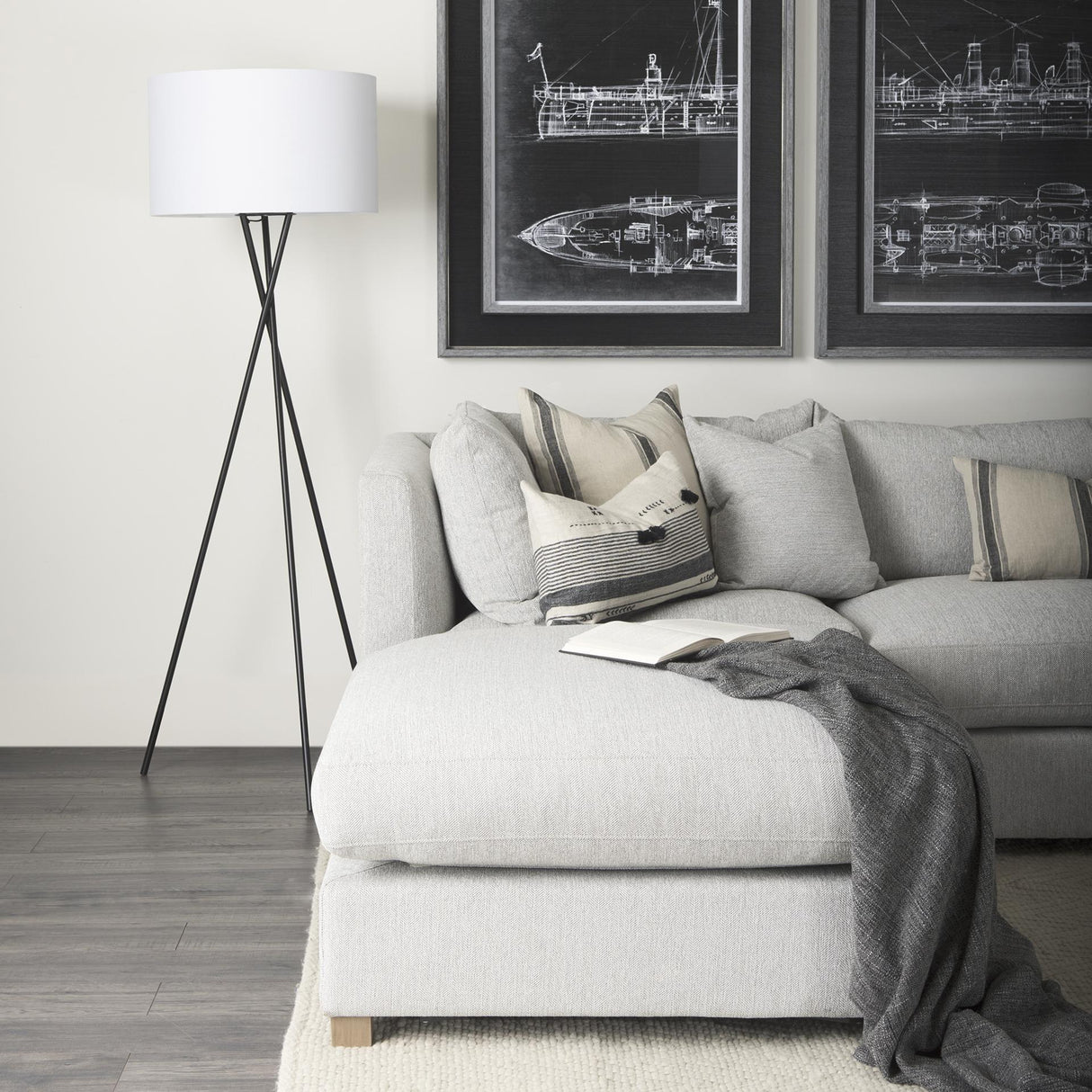 Mercana Valence Light Gray Throw Pillow Sectional Piece