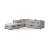 Mercana Valence 38.6L x 26.0W x 17.7H Medium Gray 2/3 Ottoman Sectional Piece