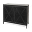 Mercana Poppy III 40L x 16W Black Metal With Glass Door Accent Cabinet