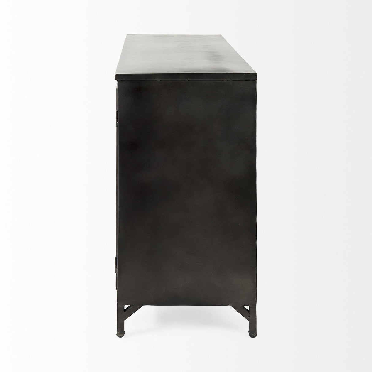 Mercana Poppy III 40L x 16W Black Metal With Glass Door Accent Cabinet