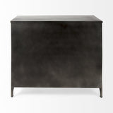 Mercana Poppy III 40L x 16W Black Metal With Glass Door Accent Cabinet