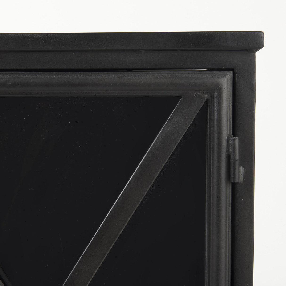 Mercana Poppy III 40L x 16W Black Metal With Glass Door Accent Cabinet