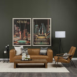 Mercana Grosjean Brown Leather Wrap Metal Frame Accent Chair