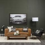 Mercana Watson Black Leather Wrap Gold Metal Frame Accent Chair