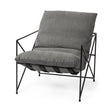 Mercana Leonidas 28.5L x 29.5W x 34.0H Grey Fabric Wrap Black Metal Frame Accent Chair