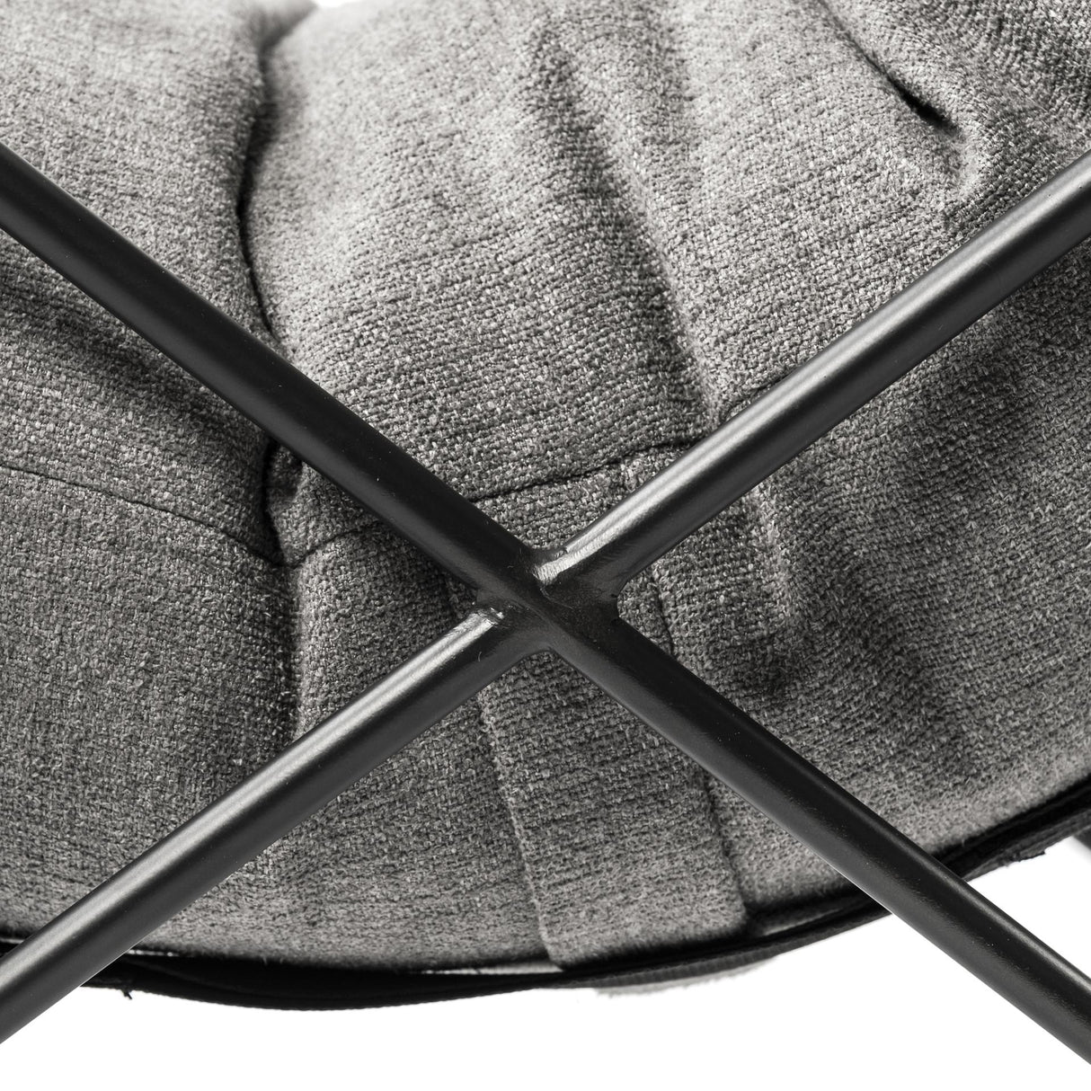 Mercana Leonidas 28.5L x 29.5W x 34.0H Grey Fabric Wrap Black Metal Frame Accent Chair