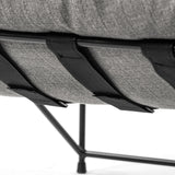 Mercana Leonidas 28.5L x 29.5W x 34.0H Grey Fabric Wrap Black Metal Frame Accent Chair