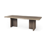 Mercana Konstantin 94.0 x 40.0 x 30.0 Medium Brown Wood W/ Live Edge Rectangular Dining Table