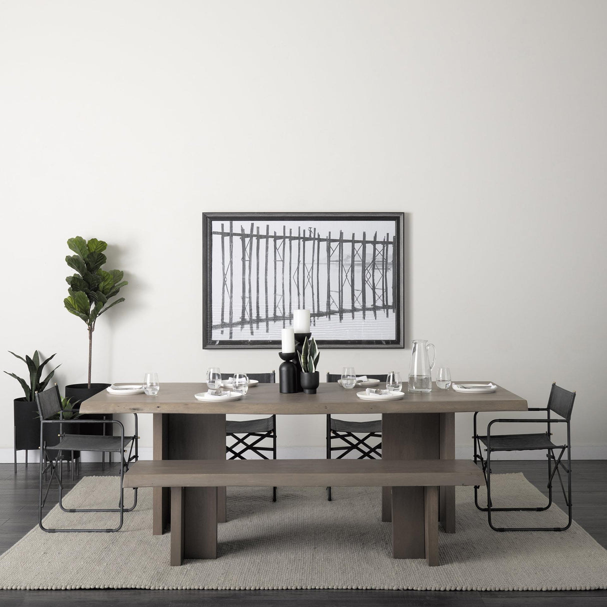 Mercana Konstantin 94.0 x 40.0 x 30.0 Medium Brown Wood W/ Live Edge Rectangular Dining Table